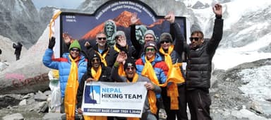 EBC Trek Review - Group of trekkers enjoying at Everest Base Camp