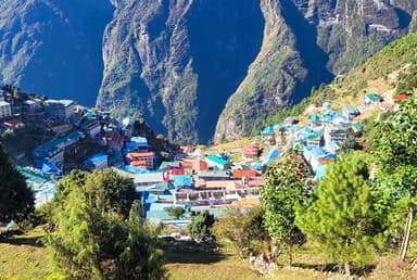 Namche Bazzar View From Top Of The Village