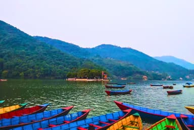 Evening time at Pokhara   fewa lake