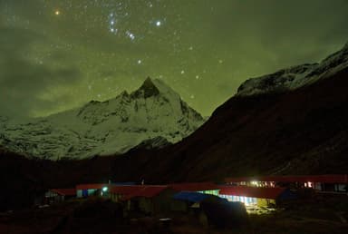 Night time view of Annapurna Base Camp