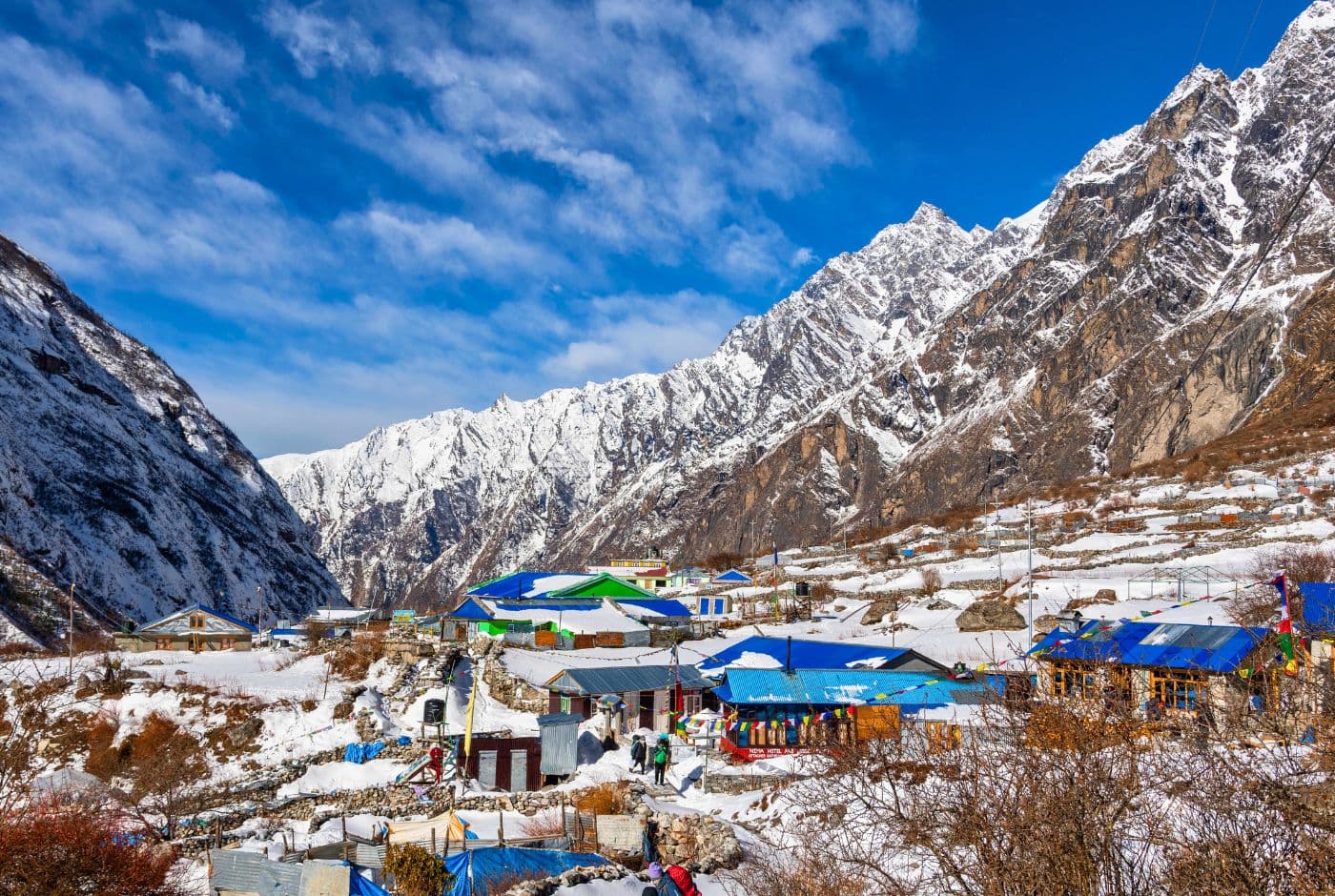 Langtang valley during snow time