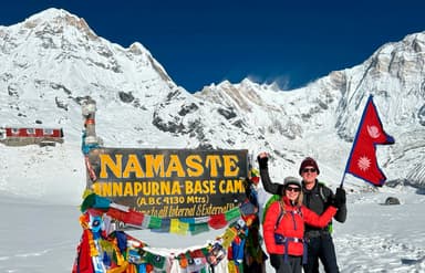 Annapurna Base Camp Trek gallery-4310m with Nepal flag