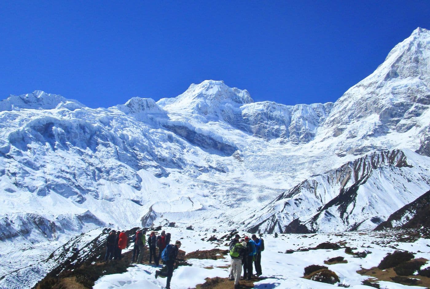 Views of the Ganesh Himal and Himalchuli mountains in Tsum Valley, Nepal