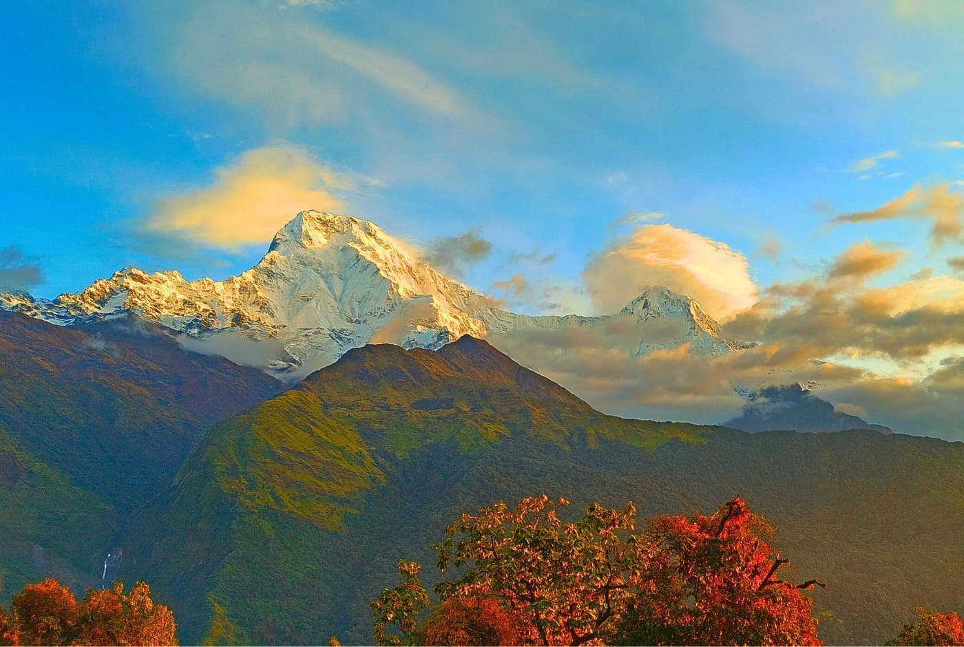 Breathtaking view after heavy rainfall ABC trekking