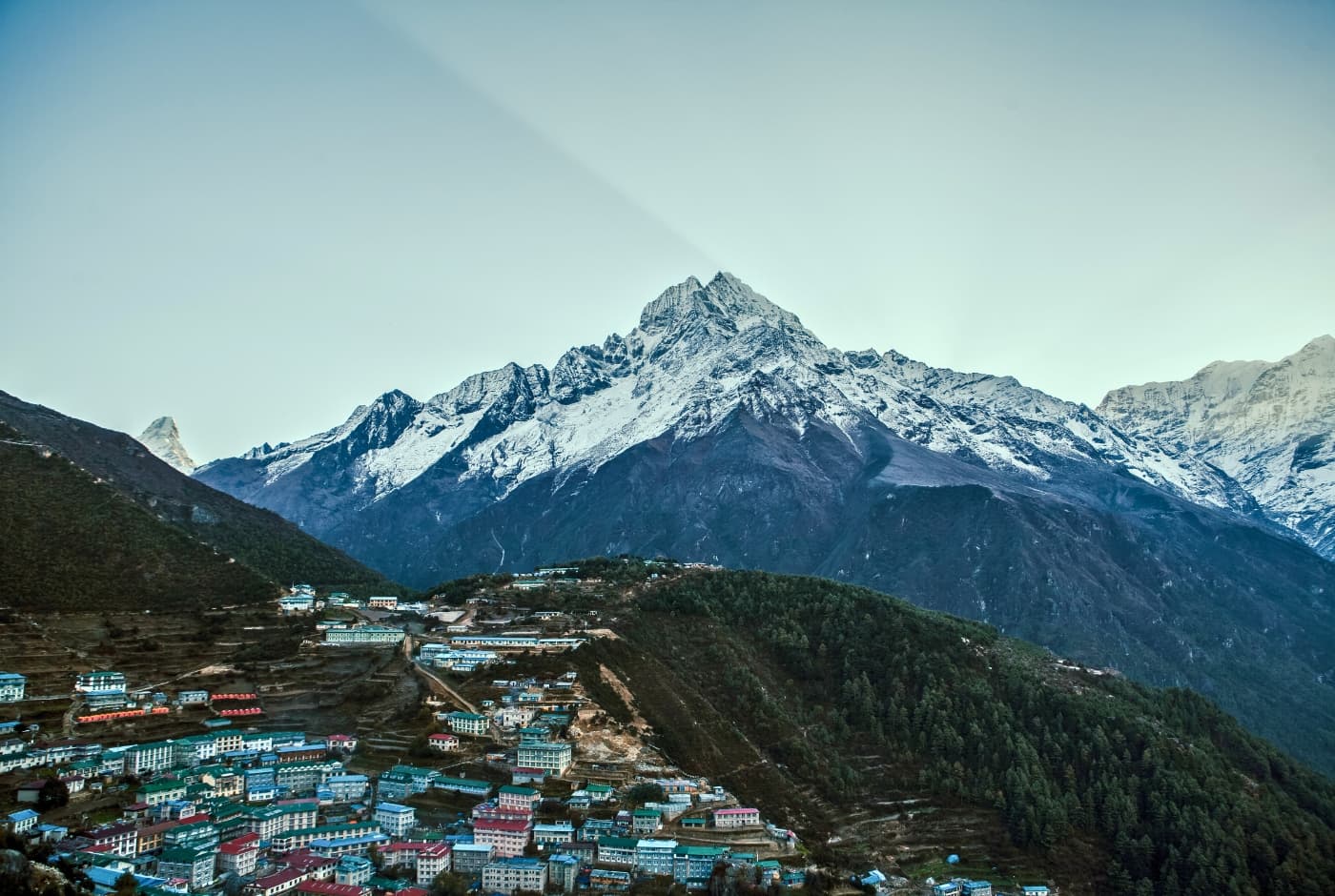 Aerial View of Namche Bazaar   everest trek