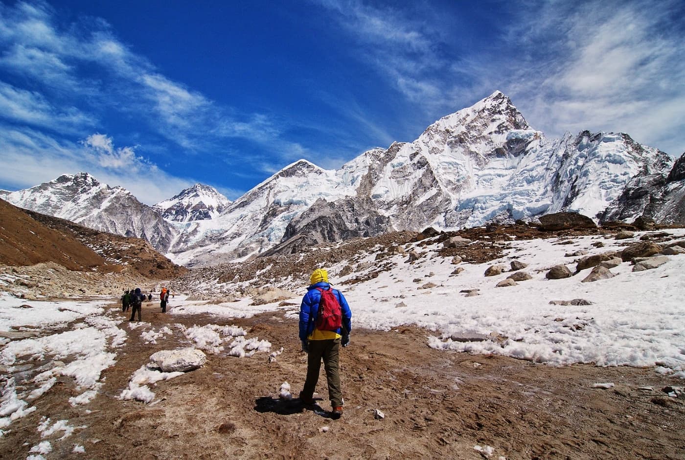 walking on the path of gorakshep - Nepal Everest Trekking