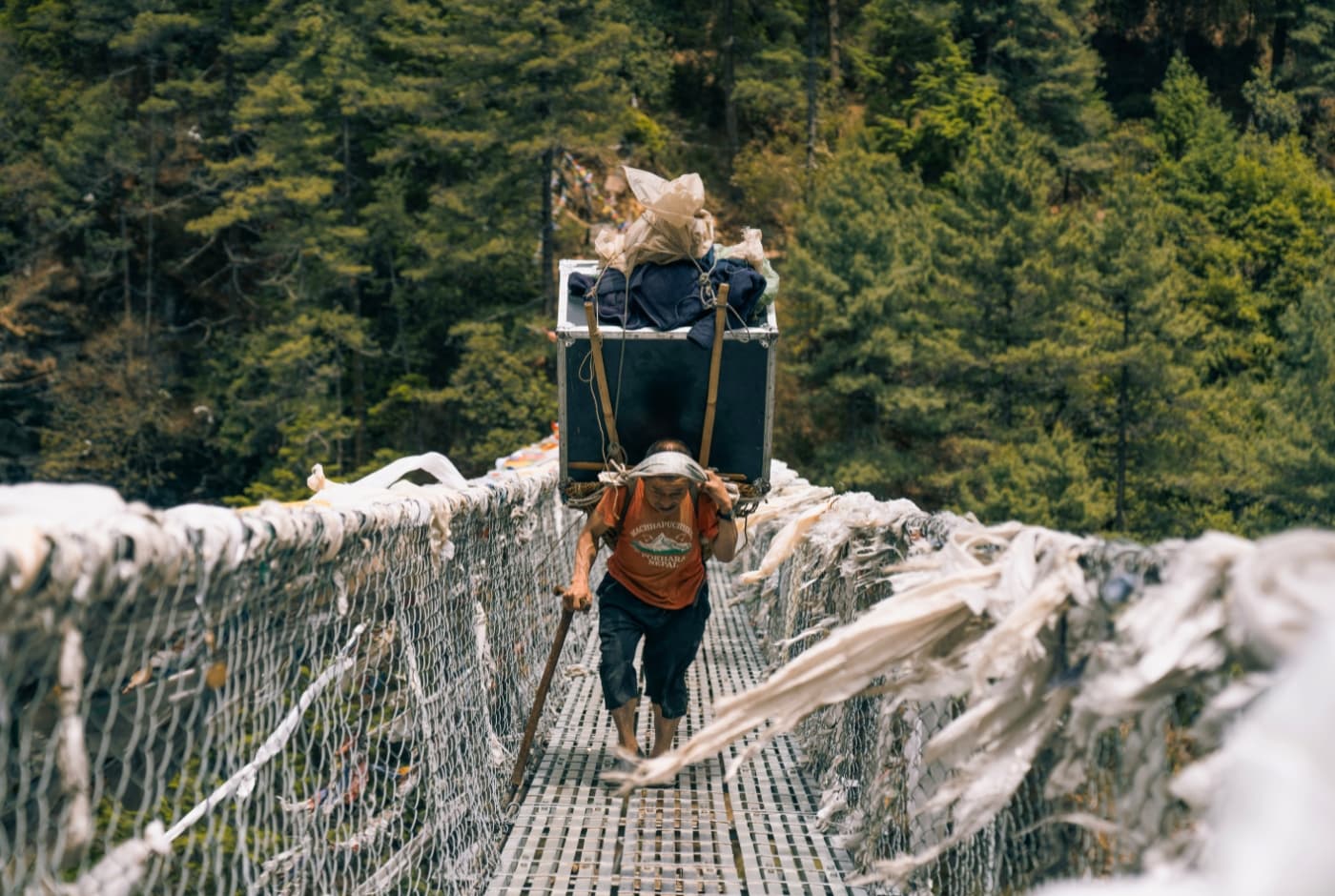 Potter in Hillary Bridge carrying full of  load