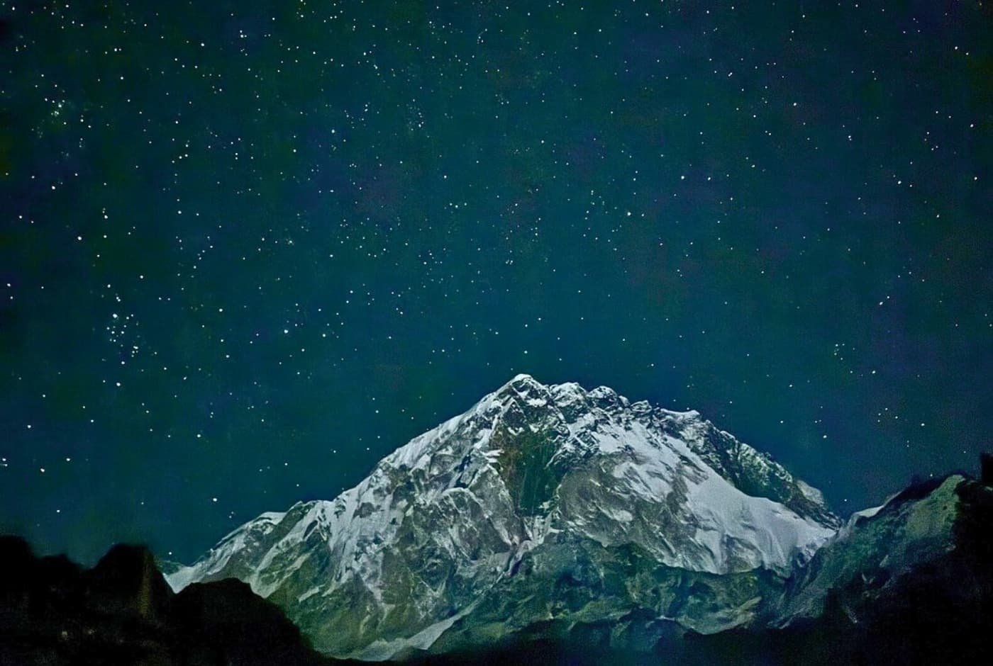 Twinkling star seen from Everest route  EBC trek with Lobuche peak climbing