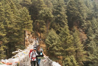 Jorsalle suspension bridge is the way to Namche bazaar of Everest Trekking