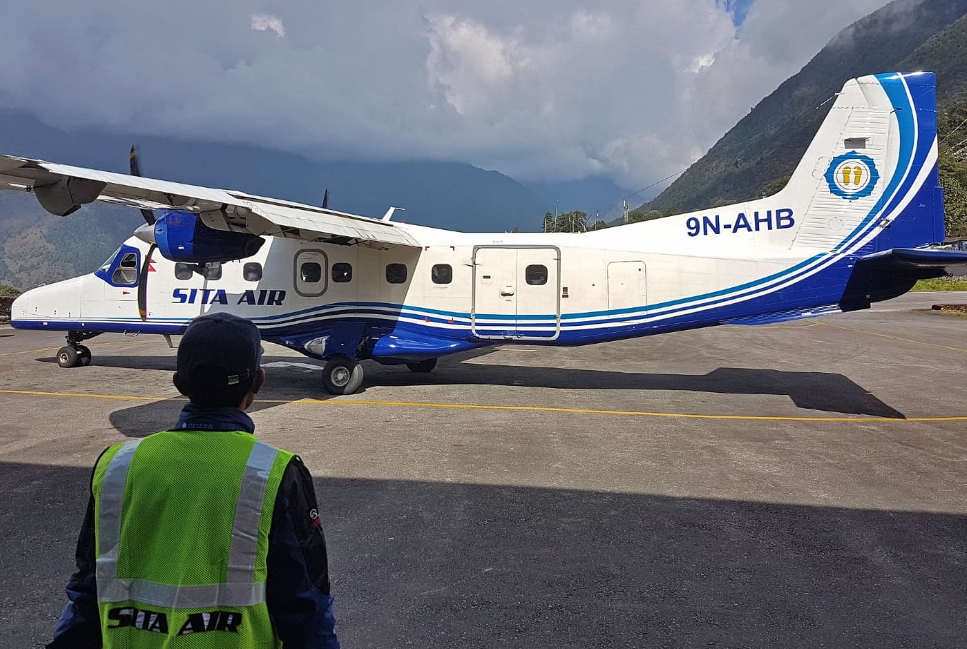 Sita Air plane ready for departure in the Everest region