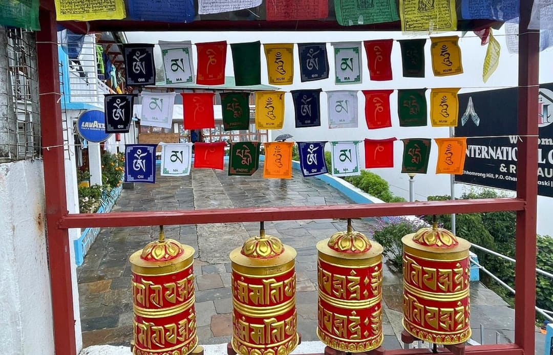 Prayer Wheel as you reach Chommrong village Best ABC Trek