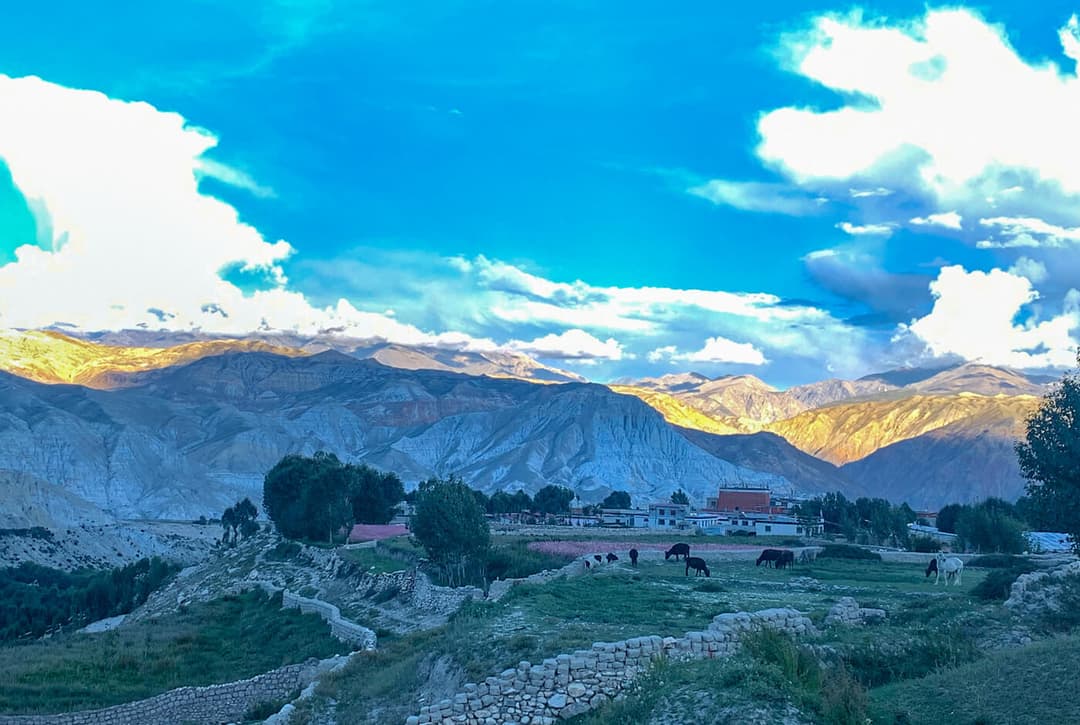 An Evening View Of The Charang Village
