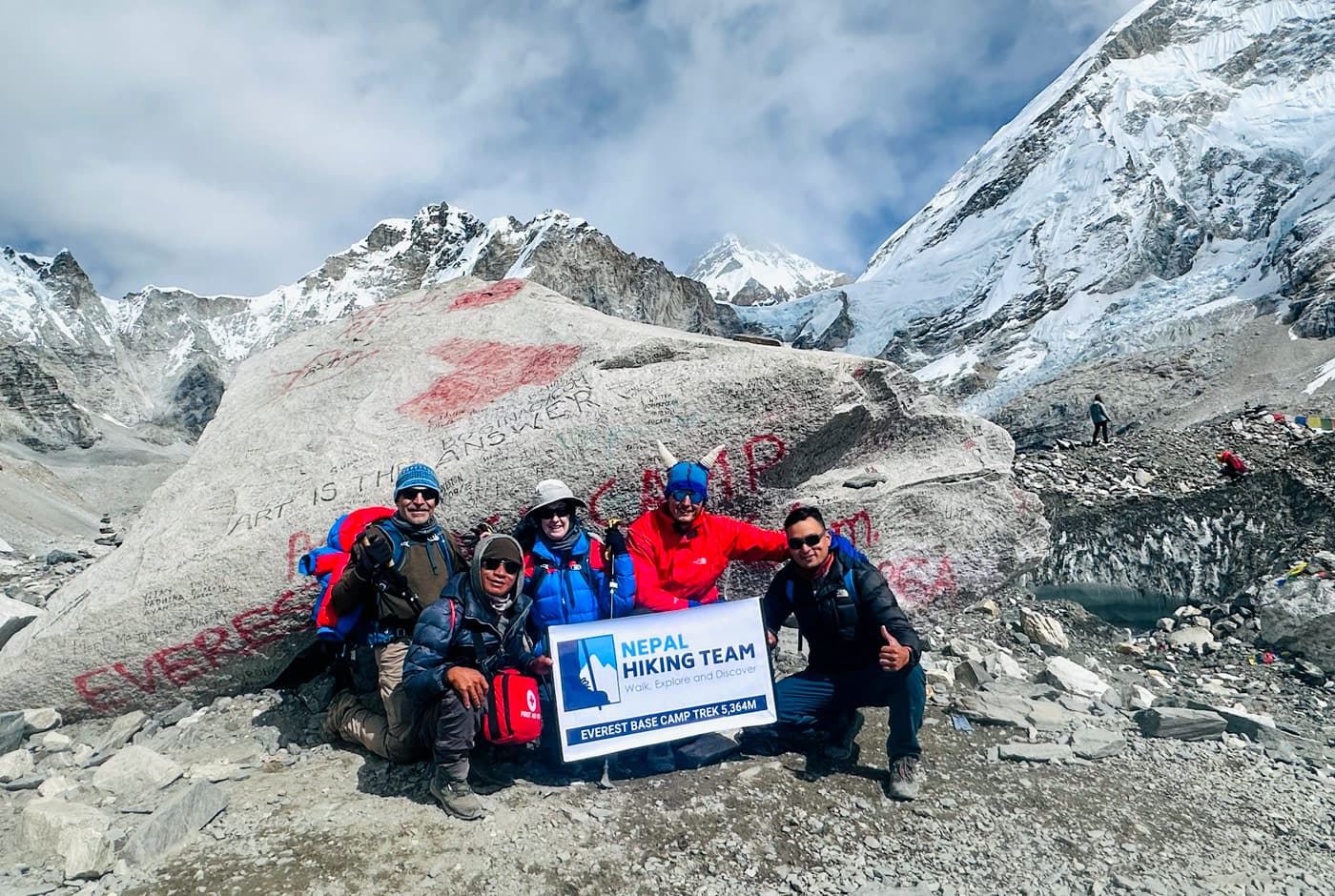 Trekkers At Everest Base Camp