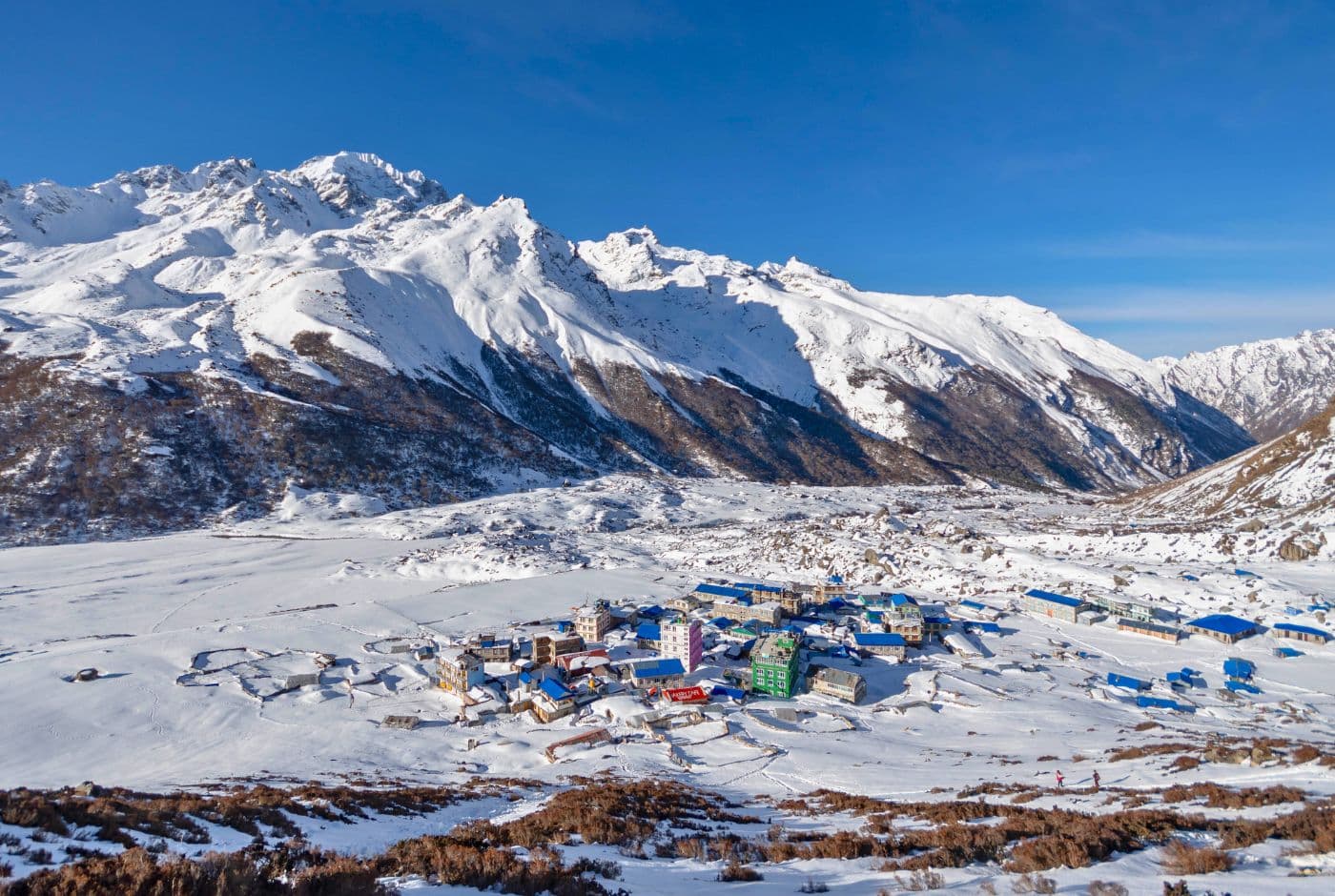Aerial view of Langtang Village