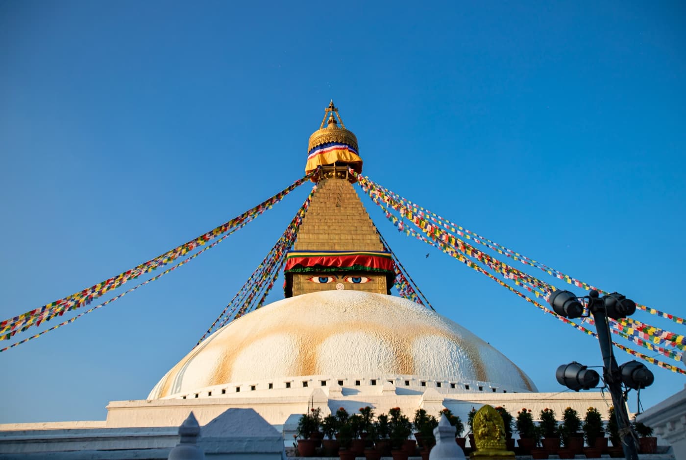 Front view eye view of syambhunath