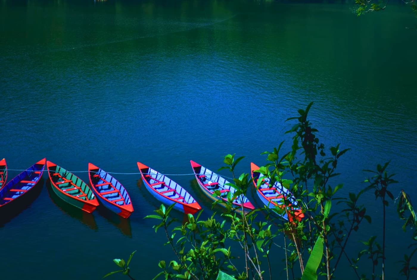 Boat riding at fewa lake city of lakes pokhara